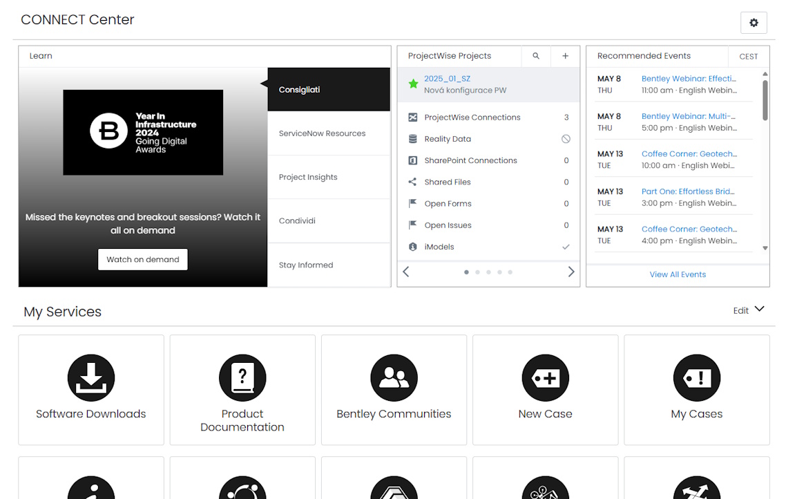 ProjectWise Web interface